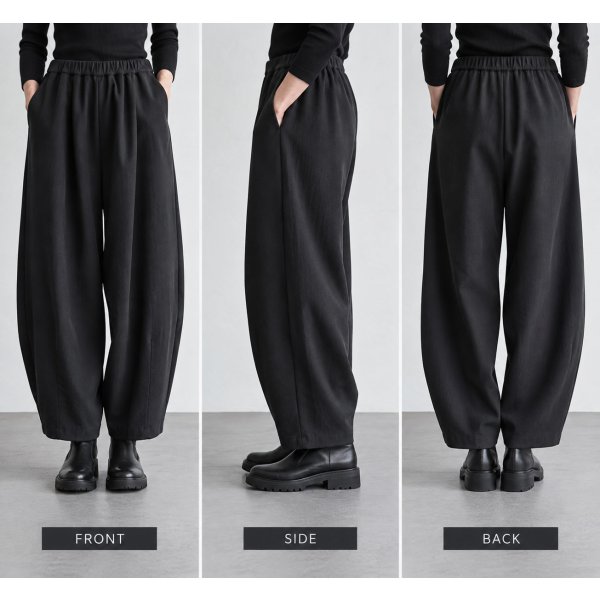 画像11: シフォンモダールDFバレルパンツ (11)